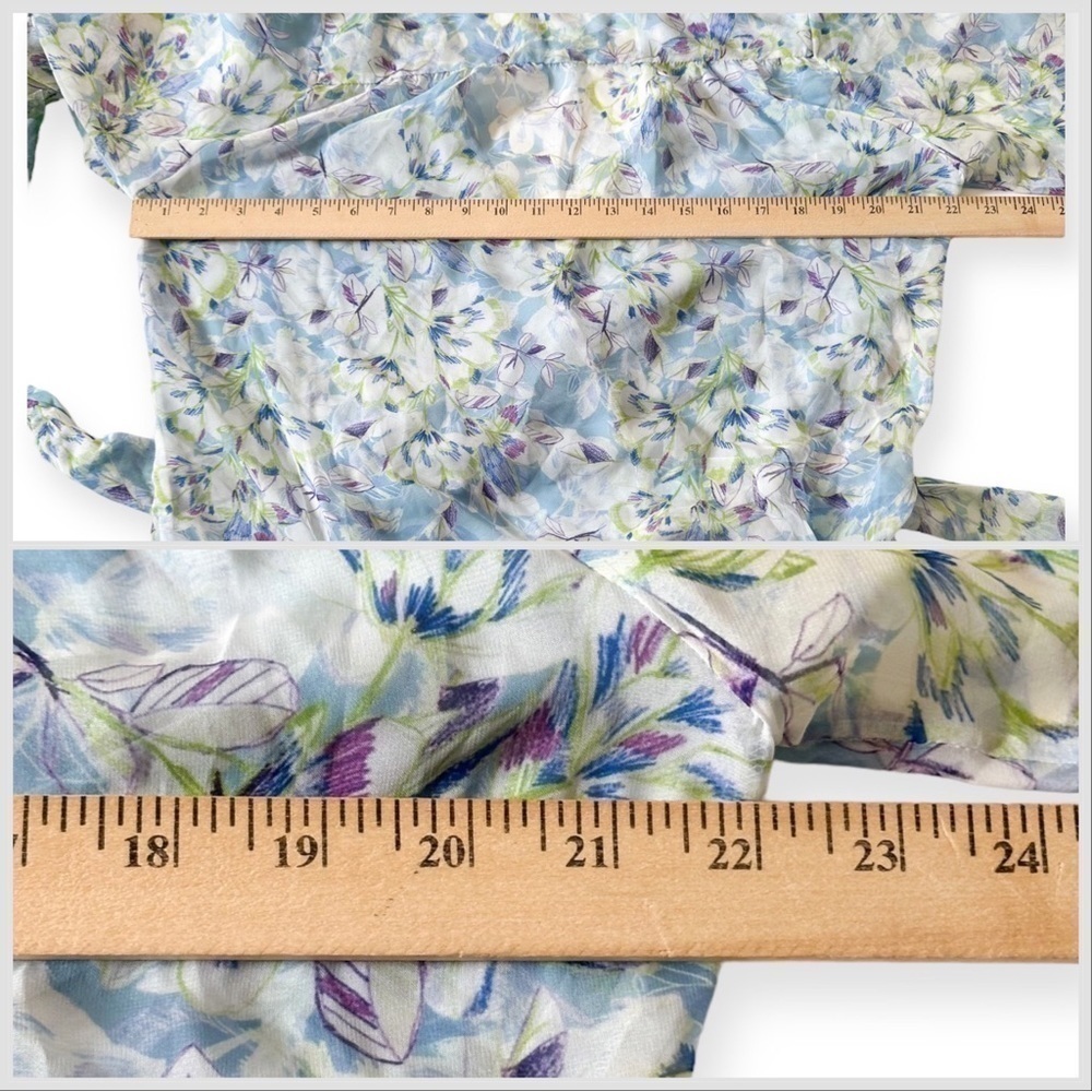 NWT Eywasouls Malibu | Lara Long Sleeve Dress., blue floral, Size M/L - Picture 16 of 16